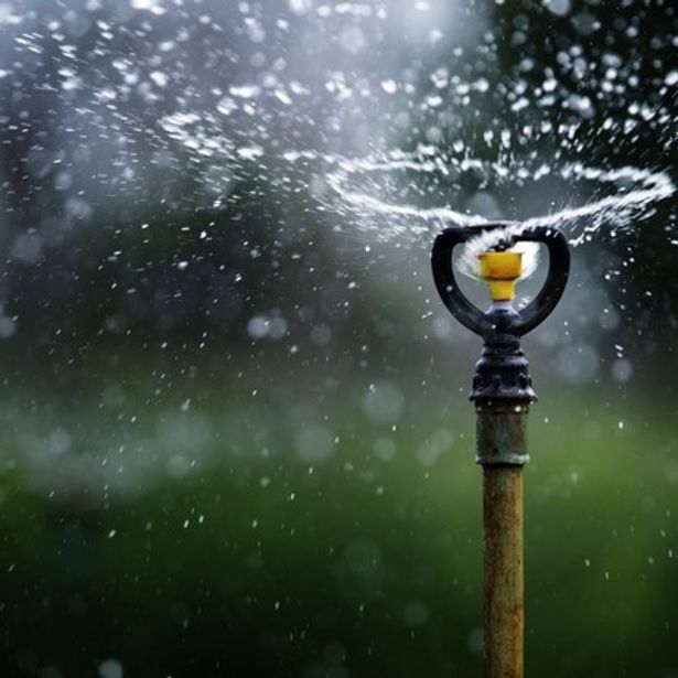 Running garden sprinkler