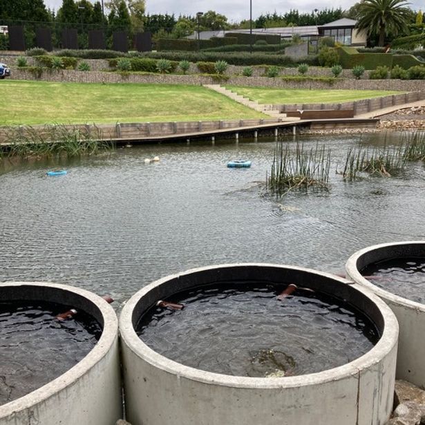 Lake with water Tanks